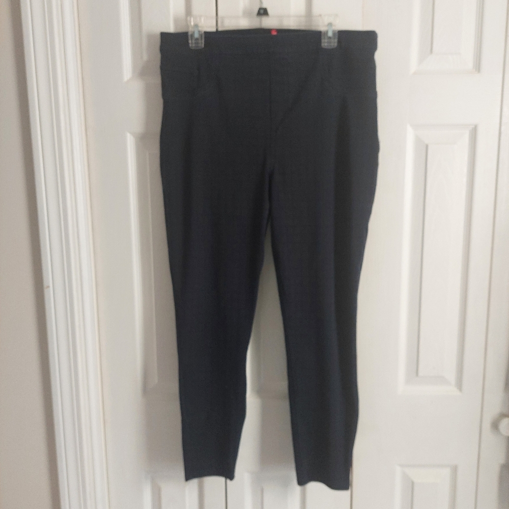 Spanx Navy Jean-ish Legging Ankle Checkered Pants sz XL